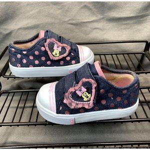 Disney Young Girls Minnie Mouse Blue/White/Pink Strapped Sneakers Sz 6C
